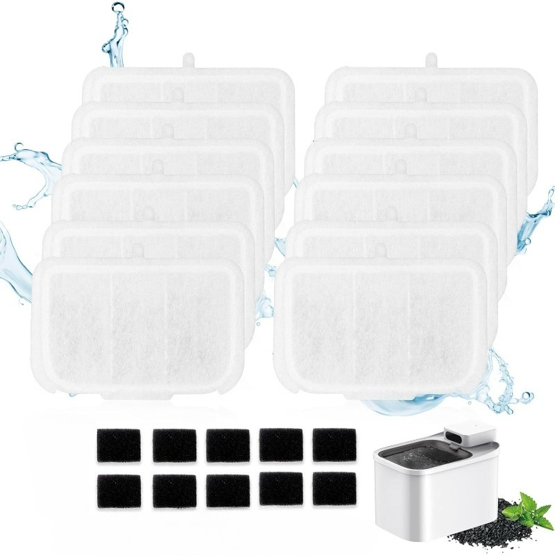 Automatic Cat Water Dispenser 3L - 12 stuks geüpgradede filter voor kattenfontein
