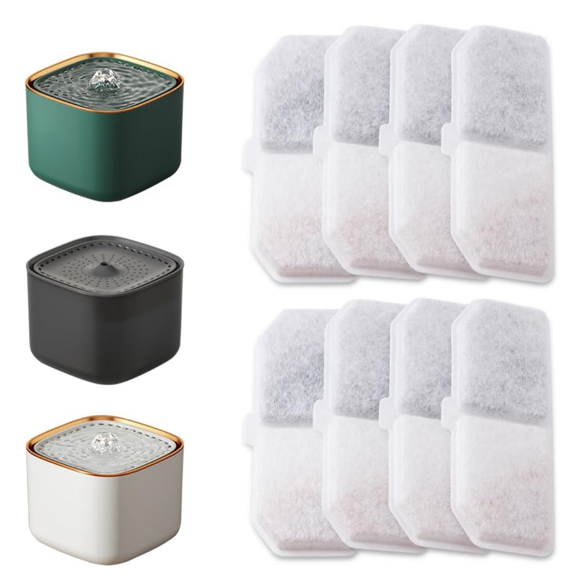 Smart Pet Water Fountain Wifi - Huisdier Waterfontein Actieve Koolfilters 10+10PCS Set