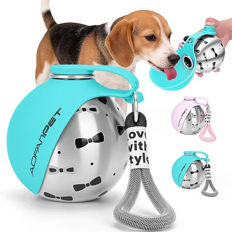 Pet Water Fountain Stainless Steel - Draagbare roestvrijstalen waterfles voor honden, reiswaterdispenser