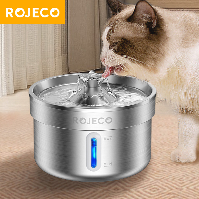 Smart Pet Water Fountain Wifi - ROJECO RVS Kattenwaterfontein met Filters 2L