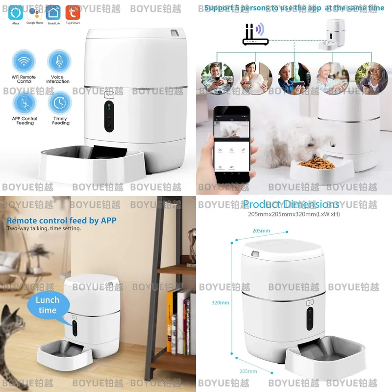 Automatic Cat Feeder 6L Timed - RSH 1080P Camera Tuya Smart Wifi