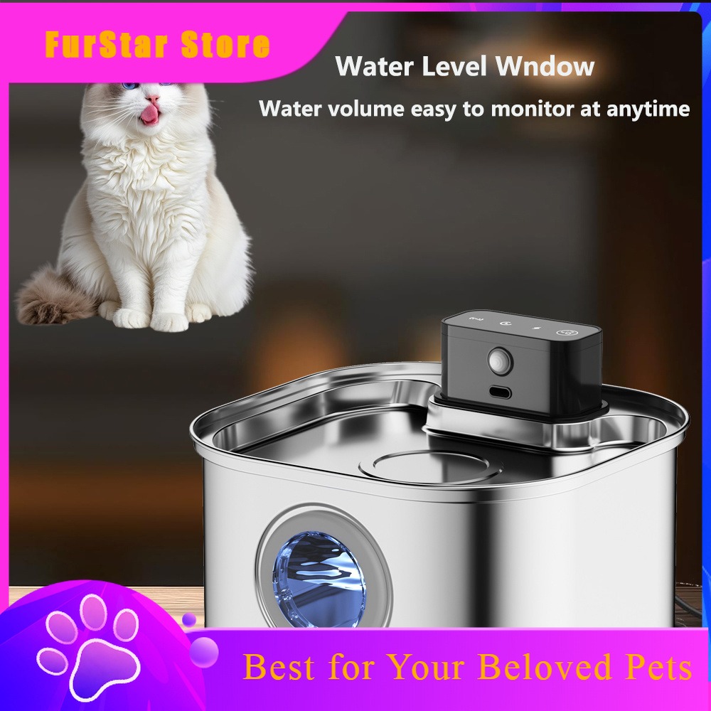 Wireless Pet Water Fountain Battery - FurStar3.2L Automatische Draadloze Huisdieren Drinkfontein van