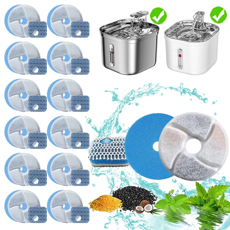 Pet Fountain Filter Replacement - 12 stks/set Vervanging Filters Voor Kat