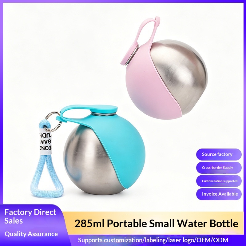 Pet Water Fountain Stainless Steel - Draagbare drinkfles van roestvrij staal voor