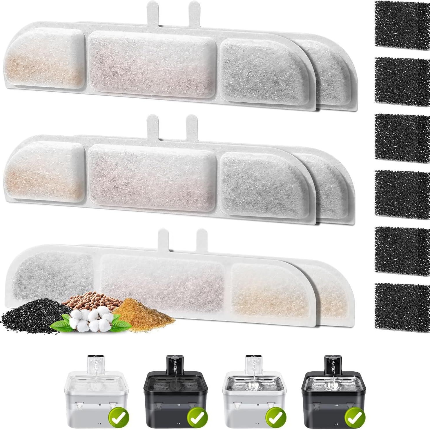 Pet Fountain Filter Replacement - DownyPaws actieve koolfilterpatroon vervanging voor katten