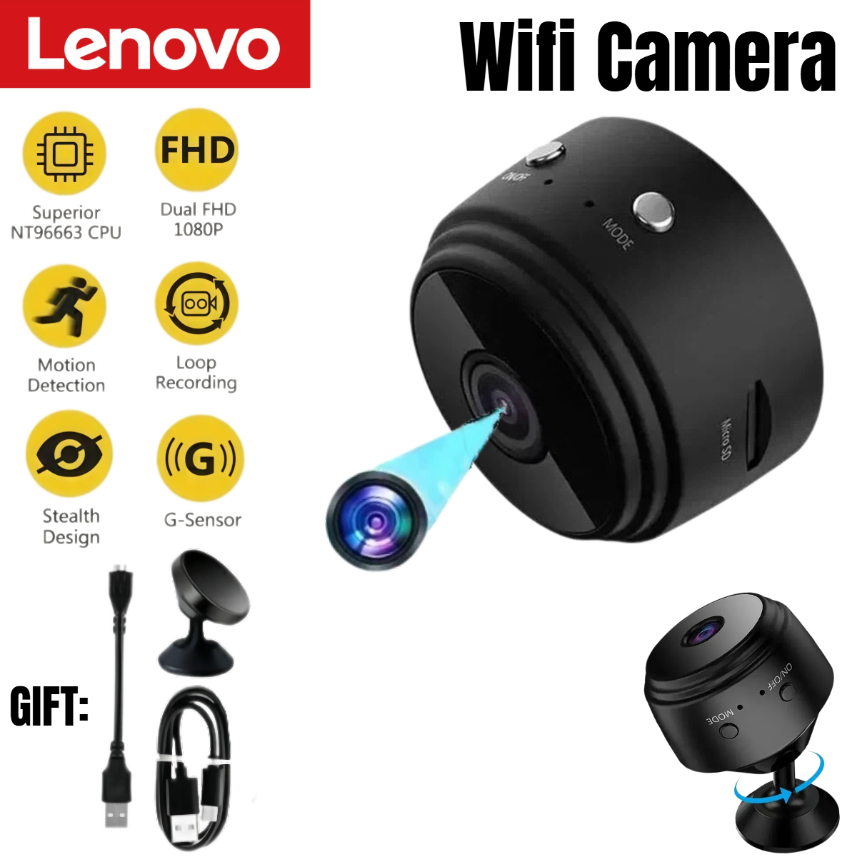 Smart Pet Feeder Camera Wifi - Lenovo A9 WiFi Mini Camera Draadloze