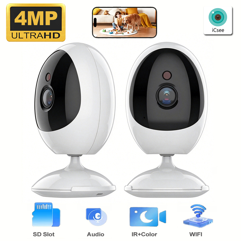 Smart Pet Feeder Camera Wifi - 4MP WiFi Indoor Baby- en huisdiermonitor