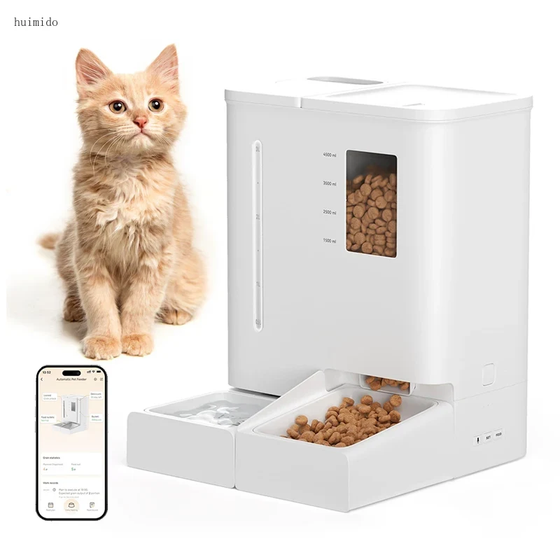 Smart Pet Water Fountain Wifi - 2-in-1 slimme automatische voerbak voor katten,