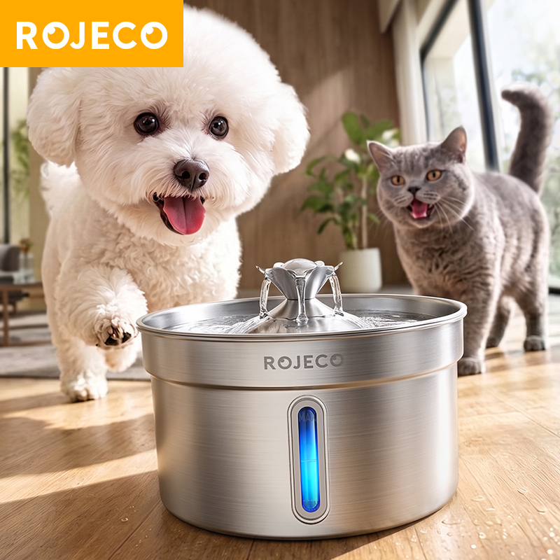 Smart Pet Water Fountain Wifi - ROJECO 4L RVS Automatische Drinkfontein voor