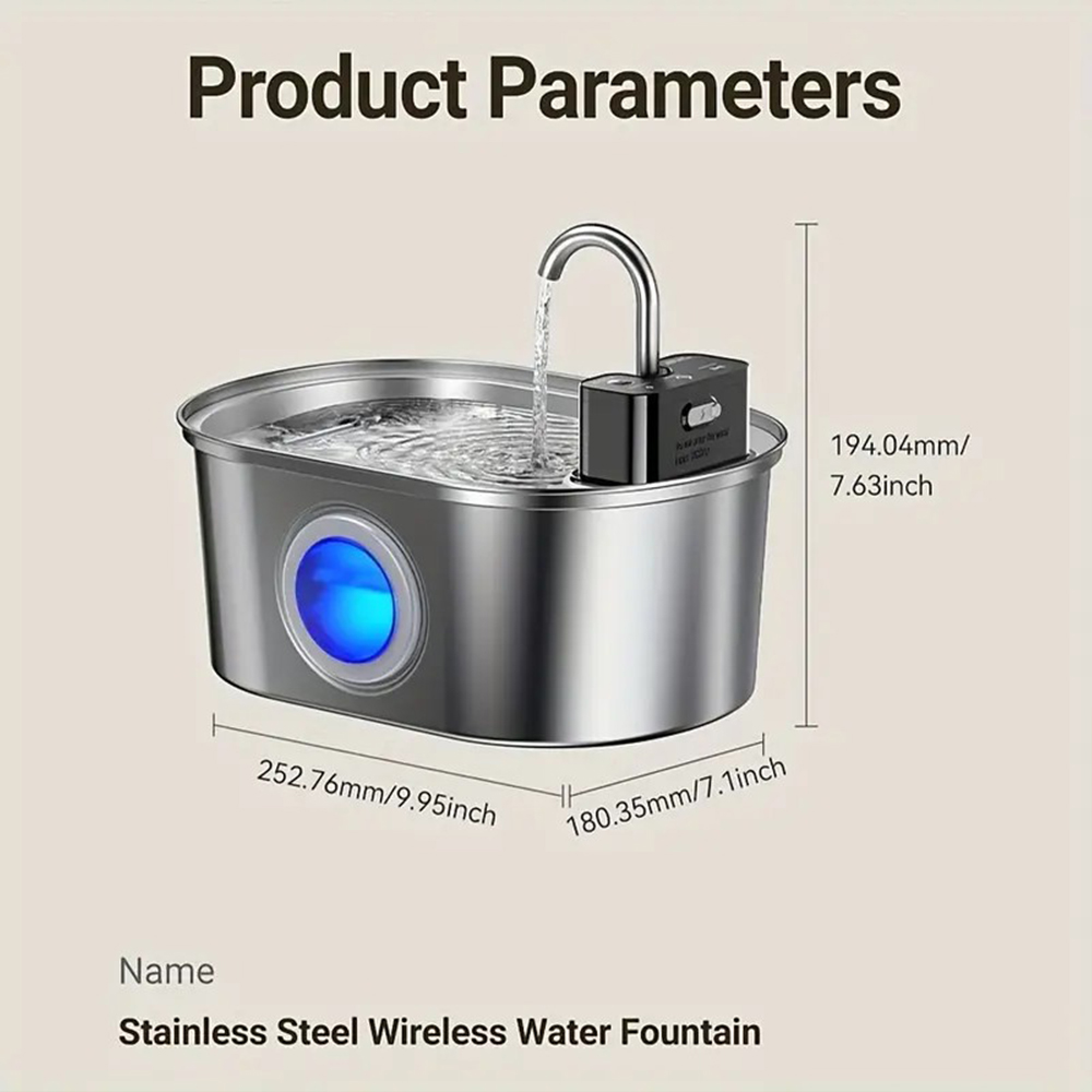 3,2L roestvrijstalen draadloze - Wireless Pet Water Fountain Battery recensie en prijs