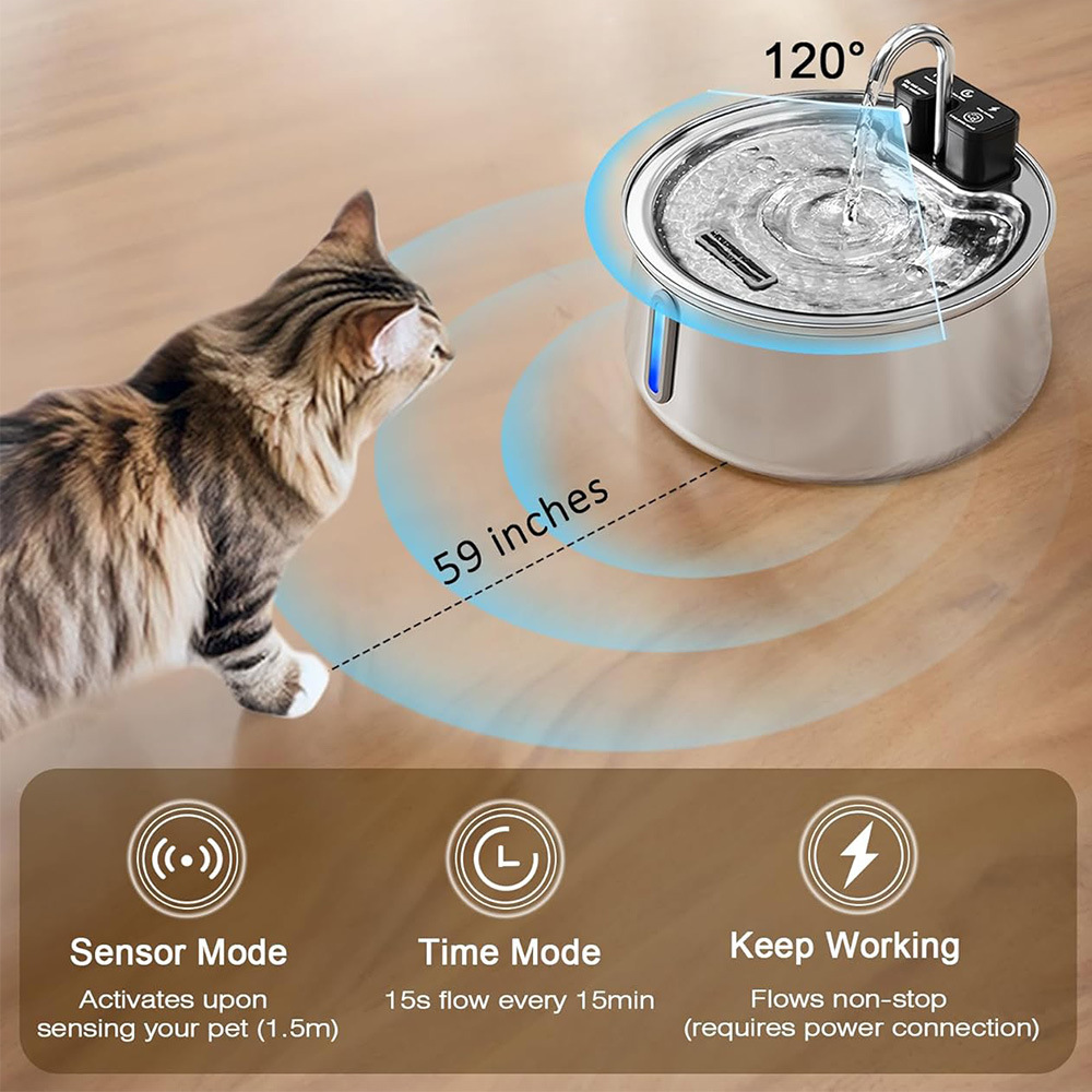 4L Draadloze Oplaadbare RVS Hu - Pet Water Fountain Stainless Steel recensie en prijs