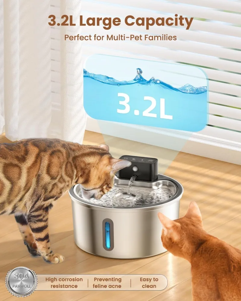 VOFORD 3.2L Oplaadbare Draadlo - Wireless Pet Water Fountain Battery recensie en prijs
