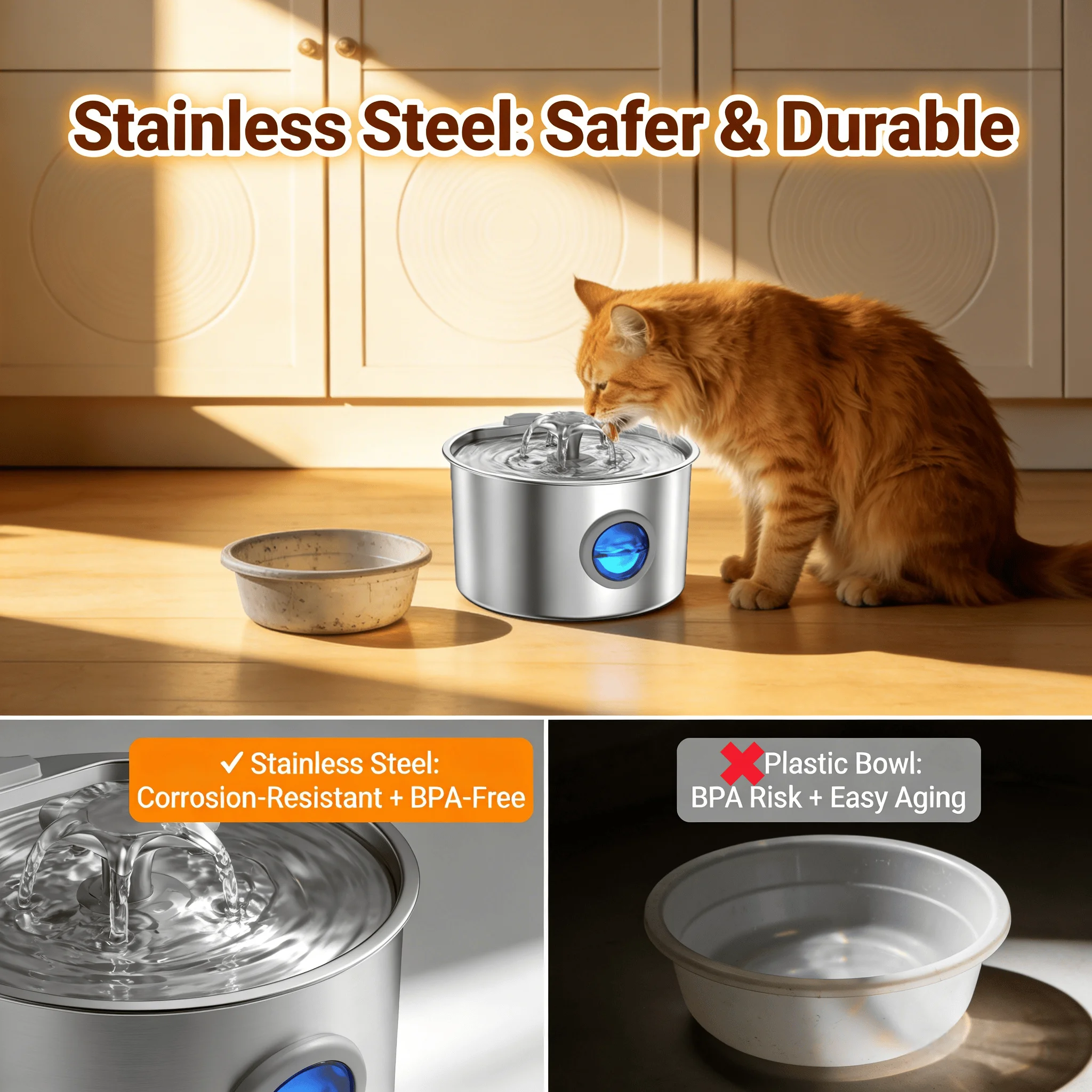 3,2L Ultra Stille RVS Kattenfo - Pet Water Fountain Stainless Steel recensie en prijs