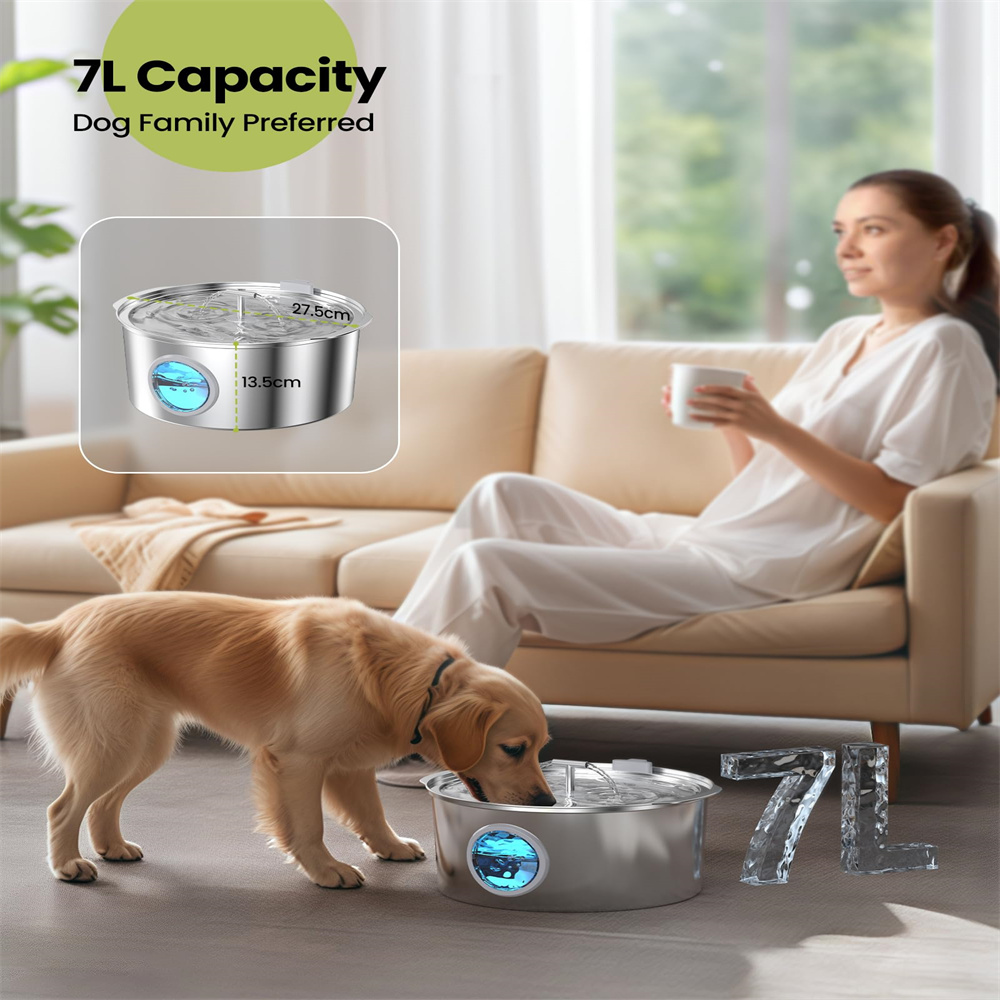 7L roestvrijstalen kat hond hu - Dog Water Fountain Large recensie en prijs