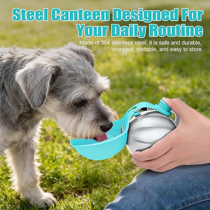 285ml Draagbare Hondenwaterfle - Pet Water Fountain Stainless Steel recensie en prijs