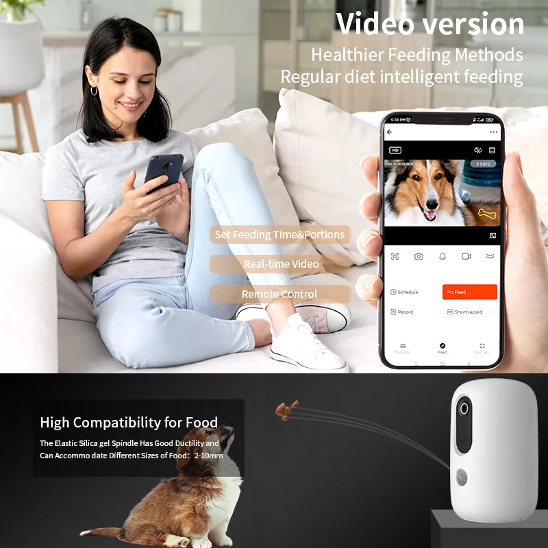 2026 Aangepast logo Hd-camera  - Smart Pet Feeder Camera Wifi recensie en prijs
