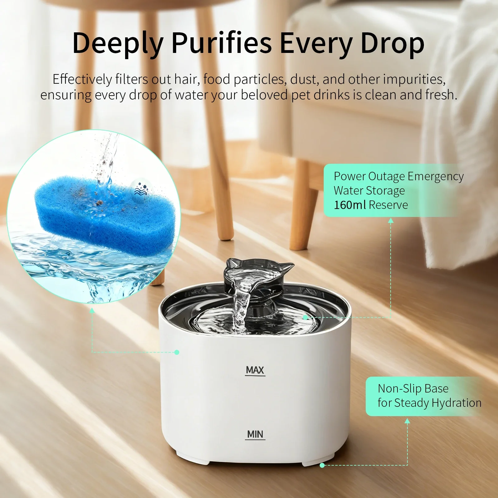 74,39 oz/2,2L, USB Elektrische - Pet Water Fountain Pump Replacement recensie en prijs