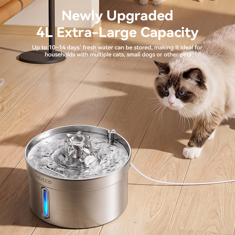 ROJECO 4L RVS Automatische Dri - Smart Pet Water Fountain Wifi recensie en prijs